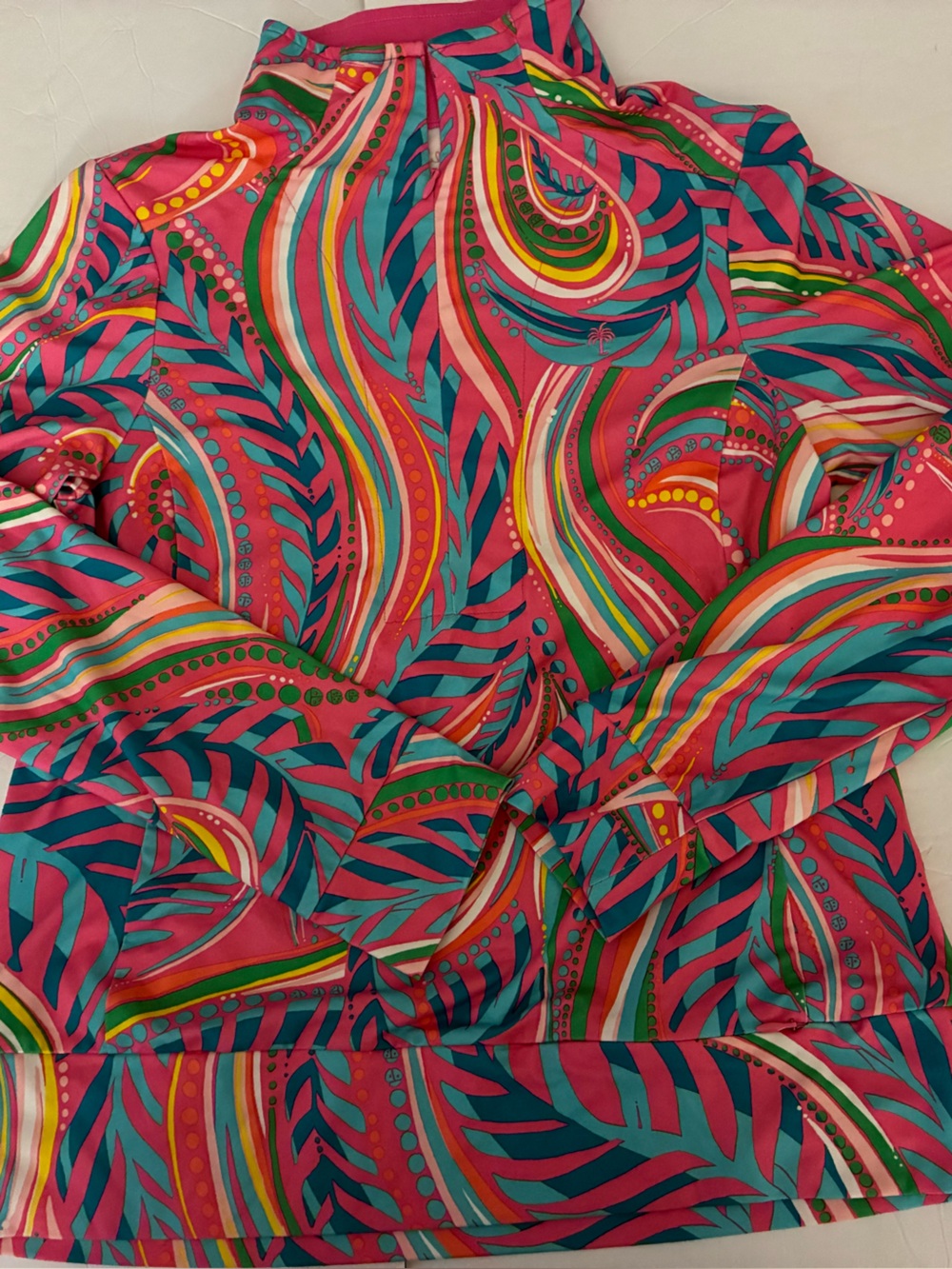 Lilly Pulitzer 1/4 Zip Pullover Women S Skipper Wild Graphic Print Luxury Sports